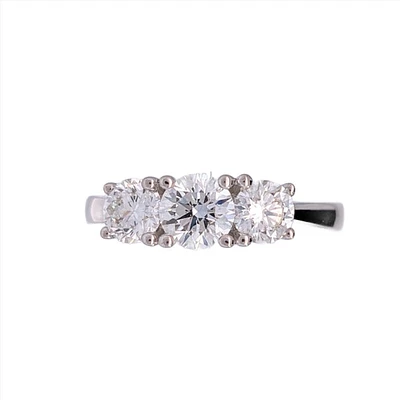 18K White Gold 1.25cttw Lab Grown Diamond 3 Stone Engagement Ring