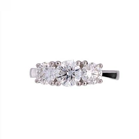 18K White Gold 1.25cttw Lab Grown Diamond 3 Stone Engagement Ring