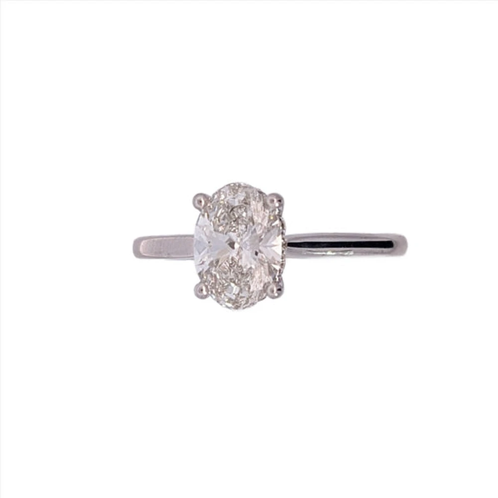 18K White Gold 1.24cttw Oval Lab Grown Diamond Solitaire Engagement Ring