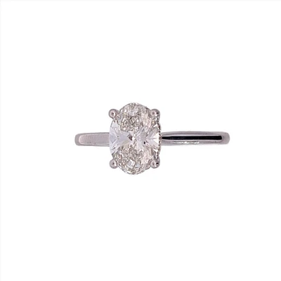 18K White Gold 1.24cttw Oval Lab Grown Diamond Solitaire Engagement Ring