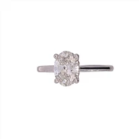 18K White Gold 1.24cttw Oval Lab Grown Diamond Solitaire Engagement Ring