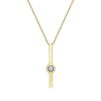 10K Yellow Gold Bezel-set Freshwater Pearl pendant (no chain)