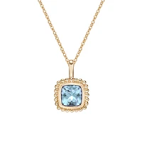 10K Yellow Gold Bezel-set Aquamarine pendant