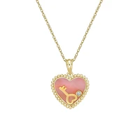 10K Yellow Gold Floating Heart Diamond Pendant