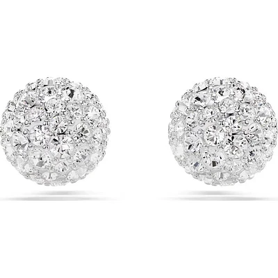 Swarovski - Dextera stud earrings, Round cut, White, Rhodium plated - 5700290