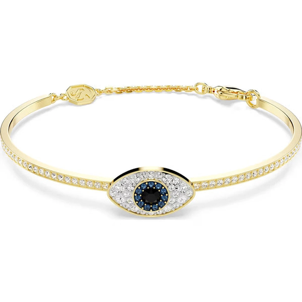 Swarovski - Symbolica bangle, Evil eye, Blue, Gold-tone plated