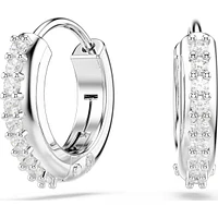 Swarovski - Matrix hoop earrings, Round cut, White, Rhodium plated - 5690670/5701600 (SS)