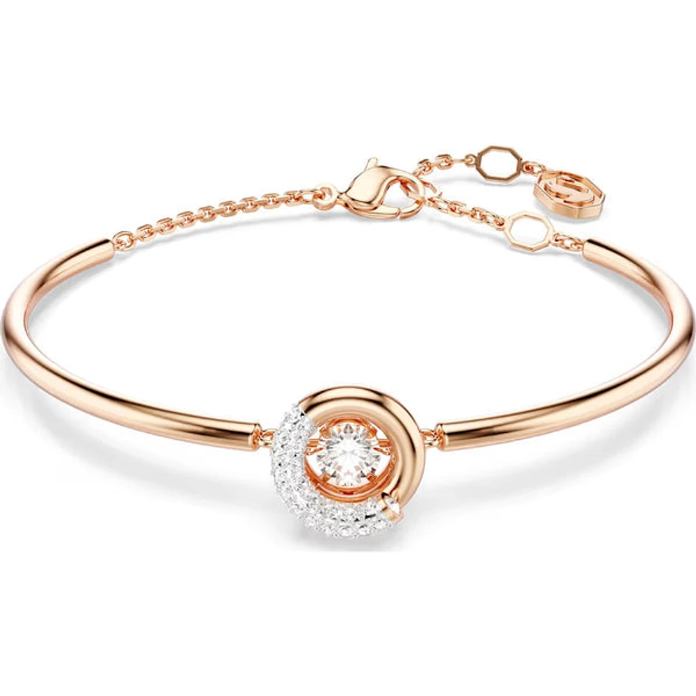 Swarovski - Dextera bangle, Round cut, White, Rose gold-tone plated - 5692259