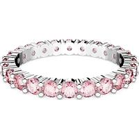Swarovski Matrix ring, Round cut, Pink, Rhodium plated - 5658853
