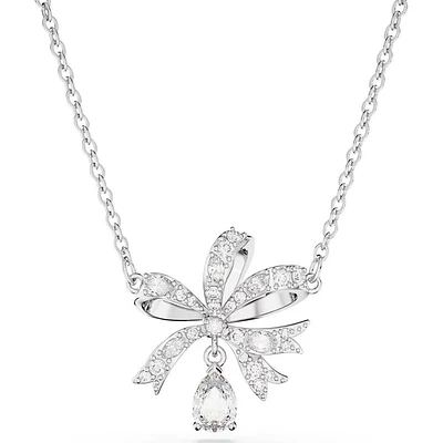 Swarovski Volta Necklace, Bow, Small, White, Rhodium Plated - 5647583 - Discontinued
