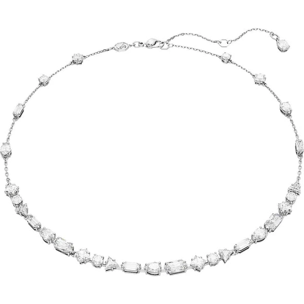 Swarovski Mesmera necklace, Mixed cuts, Scattered design, White, Rhodium plated 5676989