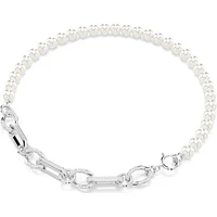Swarovski - Dextera necklace, Crystal pearl, Mixed links, White, Rhodium plated - 5692744 - Discontinued