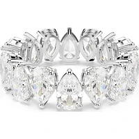 Matrix Vittore ring, Pear cut, White, Silver-tone finish - 52
