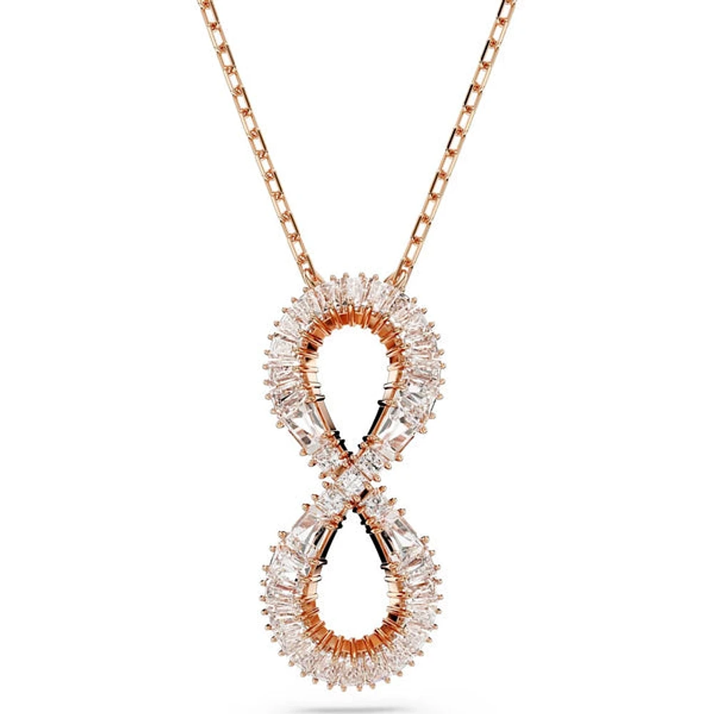 Swarovski -   Hyperbola pendant, Infinity, White, Rose gold-tone plated - 5677623