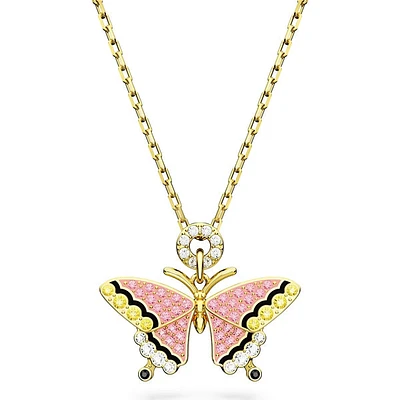 Swarovski Idyllia pendant, Butterfly, Multicolored, Gold-tone plated - 5658857