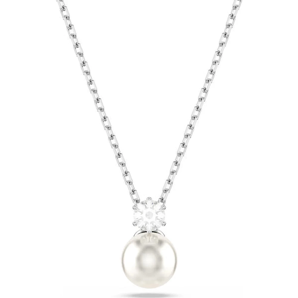 Swarovski - Matrix pendant, Crystal pearl, Round cut, White, Rhodium plated - 5693897