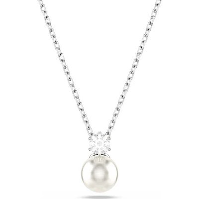 Swarovski - Matrix pendant, Crystal pearl, Round cut, White, Rhodium plated - 5693897