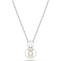 Swarovski - Matrix pendant, Crystal pearl, Round cut, White, Rhodium plated - 5693897