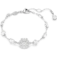 Swarovski - Idyllia bracelet, Mixed cuts, Snowflake, White, Rhodium plated - 5691485
