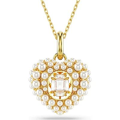 Swarovski -  Hyperbola pendant, Heart, White, Gold-tone plated 5680399