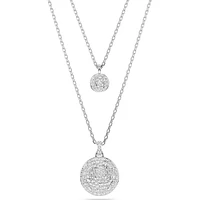 Swarovski Meteora layered pendant, White, Rhodium plated 5684244