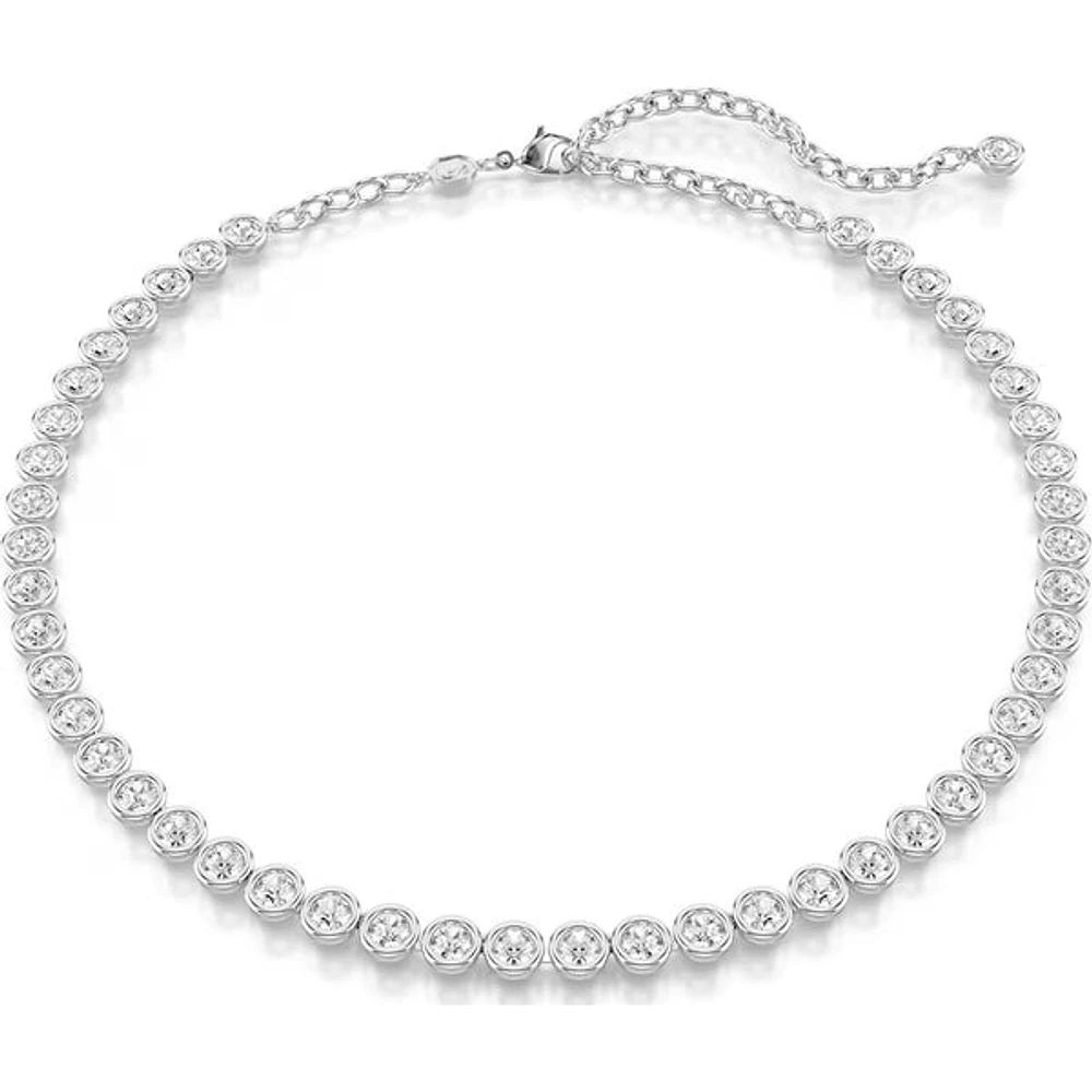 Swarovski Imber Tennis necklace, Round cut, White, Rhodium plated - 5682595