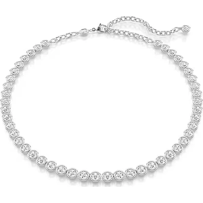Swarovski Imber Tennis necklace, Round cut, White, Rhodium plated - 5682595