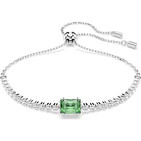 Swarovski Matrix Tennis bracelet, Mixed cuts, Green, Rhodium plated 5693411