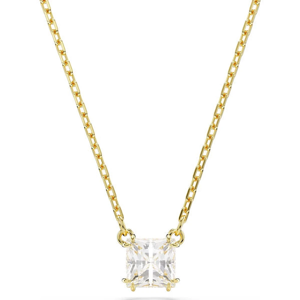 Swarovski - Stilla pendant, Square cut, White, Gold-tone plated - 5693153