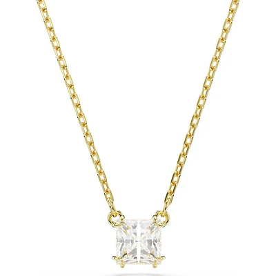Swarovski - Stilla pendant, Square cut, White, Gold-tone plated - 5693153