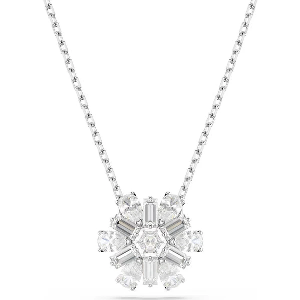 Swarovski - Idyllia pendant, Mixed cuts, Snowflake, White, Rhodium plated - 5691484