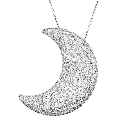 Swarovski - Luna pendant, Moon, White, Rhodium plated - 5674895 - Discontinued