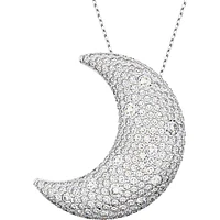 Swarovski - Luna pendant, Moon, White, Rhodium plated - 5674895 - Discontinued
