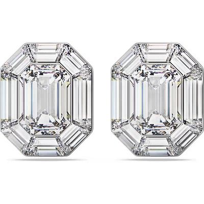 Swarovski - Lucent clip earrings, Octagon cut, White - 5698525