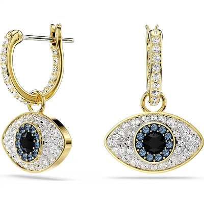 Swarovski - Symbolica drop earrings, Evil eye, Blue, Gold-tone plated - 5692163/5701612 (SS)