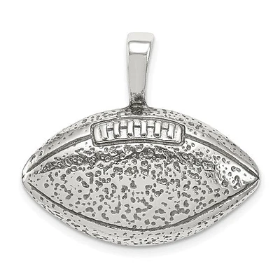 925 Sterling Silver Polished Finish Amercian Football Pendant - 17.15mm x 28.45mm