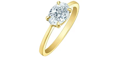 14K Yellow Gold 1.03 ct Lab Grown Diamond Engagement Ring - 4