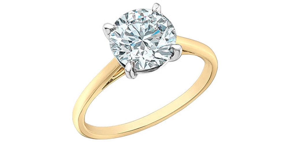 14K Gold 2.00Cttw Lab Grown Round Brilliant Cut Diamond Engagement Ring