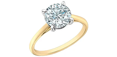 14K Gold 2.00Cttw Lab Grown Round Brilliant Cut Diamond Engagement Ring