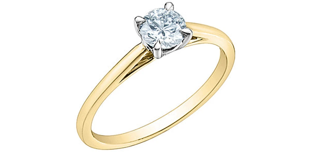 14K Gold 1.00Cttw Lab Grown Round Brilliant Cut Diamond Engagement Ring