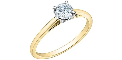 14K Gold 1.00Cttw Lab Grown Round Brilliant Cut Diamond Engagement Ring