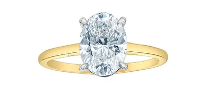 14K Yellow Gold 1.10cttw Lab Grown Oval Diamond Engagement Ring - /