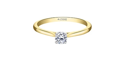 18K Yellow Gold 0.20cttw Canadian Diamond Engagement Ring, 6.5 - / White