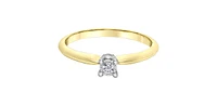 10K Yellow Gold 0.05Cttw Round Cut Illusion Set Diamond Engagement Ring - / White