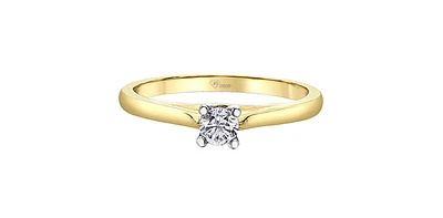 14K Yellow & White Gold 0.20cttw Canadian Diamond Engagement Ring