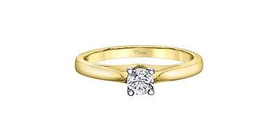14K Yellow & White Gold 0.25cttw Canadian Diamond Engagement Ring - / 4.5