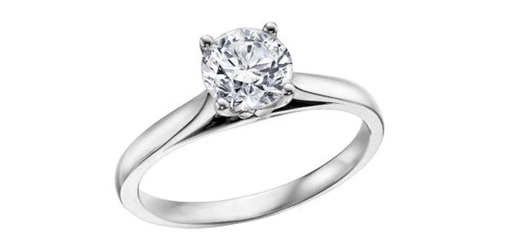 14K White Gold 0.50cttw Canadian Diamond Ring - /