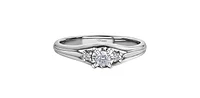 10K White Gold 0.18cttw Canadian Diamond Engagement Ring