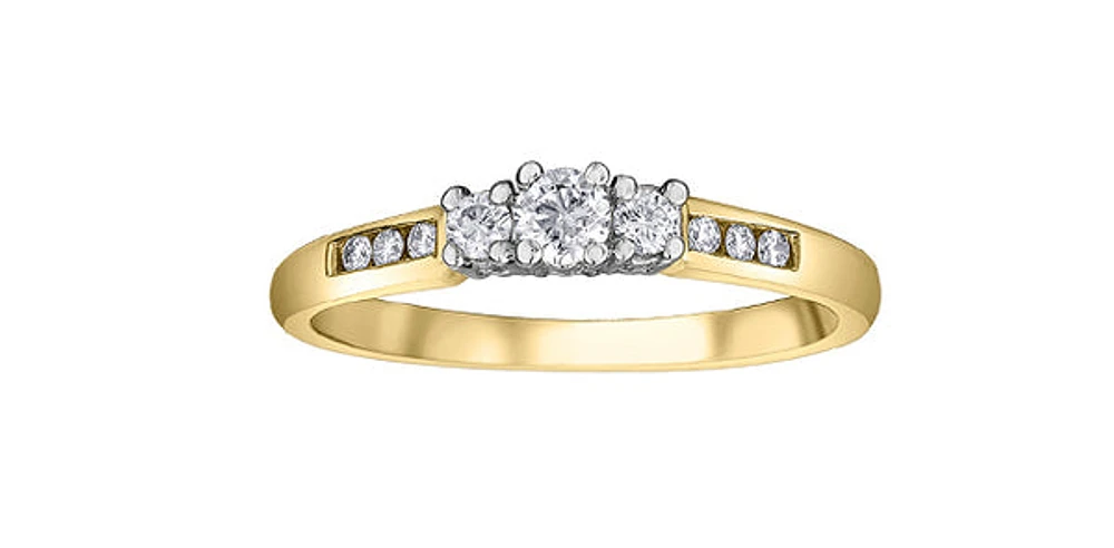 14K Yellow & White Gold 0.33cttw Diamond Engagement Ring
