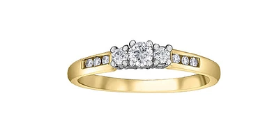 14K Yellow & White Gold 0.33cttw Diamond Engagement Ring